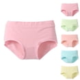 thumbnail image 1 of Jinhomg Teen Girls Cotton Underwear Briefs Solid Color Bikini Panties Soft Breathable Underpants Student Children's Comfortable Knickers Green,1-3 Years, 1 of 7