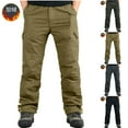 thumbnail image 1 of Jinhomg Thick Cargo Pants for Men Big and Tall Warm Fleece Lined Outdoor Pants Casual Comfy Elastic Waist Cotton Work Pants with Pockets Holiday Saving Gray XXXXL, 1 of 5