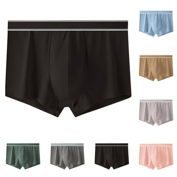 Jinhomg Thin Cotton Boxers for Men Lightweight Breathable Basic Solid Underwear Plus Size Comfy Seamless Boxer Briefs Everyday Underpants Black XL