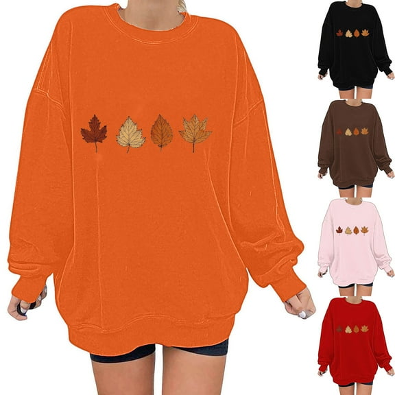 Jinhomg Thin Fleece Sweatshirt for Women Trendy Graphic Print Crewneck Pullover Fall Oversized Comfy Long Sleeve Sweatshirts Daily Wear 2025 Saving Black XL