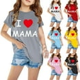 thumbnail image 1 of Jinhomg Toddler Boys Girls T-shirts I Love MAMA Letter Graphic Tees Short Sleeve Crewneck Tee Tops Gifts for Daughter Son Deal of The Day Prime Today White 4 Years, 1 of 4