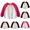 thumbnail image 1 of Jinhomg Toddler Boys Girls T-shirts Kids Raglan Long Sleeve Cotton Tees Lightweight Crewneck Sweatshirt Black 6 Years, 1 of 4