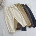 thumbnail image 1 of Jinhomg Toddler Casual Cotton Pants Trendy Solid Jogger Pant Relaxed Fit Comfy Elastic Waist Chino Bottoms Boys Girls Spring Outfit White 6Y, 1 of 4
