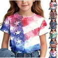 thumbnail image 1 of Jinhomg Toddler Girls Boys 4Th of July Shirts Patriotic American Flag Graphic Tees Casual Comfy Short Sleeve Crew Neck Holiday Tops Navy 9 Years, 1 of 7