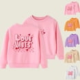 thumbnail image 1 of Jinhomg Toddler Girls Crewneck Sweatshirt Cute Letter Print Hooded Sweatshirts Fall Casual Comfy Kids Pullover Tops Winter Saving Pink 6 Years, 1 of 8