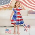 thumbnail image 1 of Jinhomg Toddler Girls Holiday Dresses Cute Star Striped Print Midi Dress Casual Ruffle Flutter Sleeve Party Dresses Patriotic 4Th Of July American Flag Outfits Red 120, 1 of 5