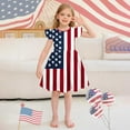 thumbnail image 1 of Jinhomg Toddler Girls Holiday Dresses Cute Star Striped Print Midi Dress Casual Ruffle Flutter Sleeve Party Dresses Patriotic 4Th Of July American Flag Outfits Red 110, 1 of 5