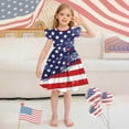 thumbnail image 1 of Jinhomg Toddler Girls Holiday Dresses Cute Star Striped Print Midi Dress Casual Ruffle Flutter Sleeve Party Dresses Patriotic 4Th Of July American Flag Outfits Red 150, 1 of 5