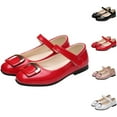 thumbnail image 1 of Jinhomg Toddler Girls Mary Janes Flats Low Heel Oxford Dress Shoes Little Kids School Uniform Wedding Shoes White 3 Years, 1 of 4