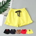 thumbnail image 1 of Jinhomg Toddler Kids Beach Shorts Lightweight Comfy Cotton Shorts Casual Loose Wide Leg Elastic Drawstring Waist Vacation Pants Clearance Items for Women Coffee 2Y, 1 of 4