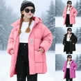 thumbnail image 1 of Jinhomg Toddler Kids Mid Length Puffer Coat Lightweight Hooded Thick Padded Jacket Girls Boys Fluffy Winter Warm Bread Outwear, 1 of 7