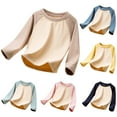 thumbnail image 1 of Jinhomg Toddler Kids Warm Tee Shirts Casual Long Raglan Sleeve Crewneck Tshirts Fall Winter Soft Cozy Out Wear Tops Blue 18 Months, 1 of 4