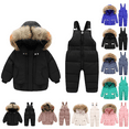thumbnail image 1 of Jinhomg Toddler Snow Suits Two Piece Waterproof Snowboard Jumpsuits ooded Full Zipper Down Coat and Snow Bib Pants Winter Outdoor Ski Suits, 1 of 6