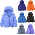 thumbnail image 1 of Jinhomg Toddler Winter Coat Girls Boys Puffer Jacket Kids Hooded Down Coat Lightweight Padded Outerwear with Pockets Dark Gray 120, 1 of 7