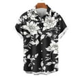 thumbnail image 1 of Jinhomg Tropical Shirt for Men Casual Palm Tree Graphic Hawaiian Shirt Lightweight Breathable Short Sleeve Button Down Vacation Beach Shirts Black S, 1 of 4