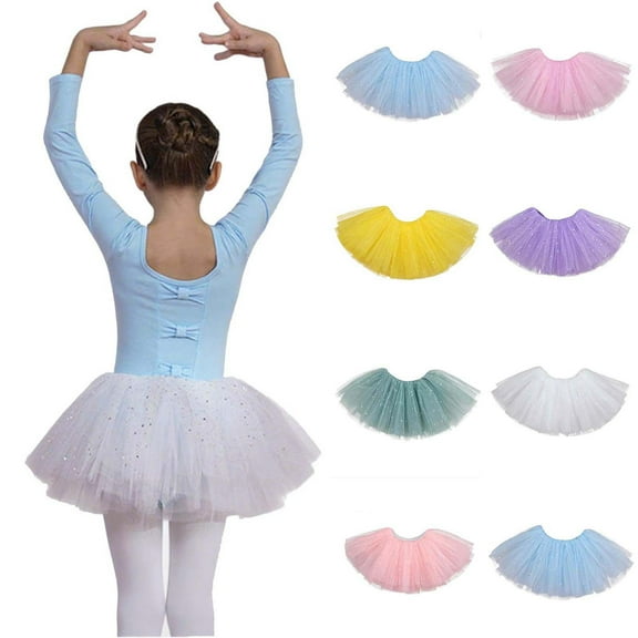 Jinhomg Tutu for Girls Sequins Princess Ballet Dance Dress Layered Tulle Skirts Yellow 140