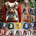 thumbnail image 1 of Jinhomg Ugly Christmas Sweatshirt for Men Funny 3D Suit Graphic T-shirts Long Sleeve Crew Neck Print Shirt Santa Claus Xmas Pullover Tops, 1 of 5