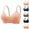 thumbnail image 1 of Jinhomg Underwire Bras for Women All Day Comfort Soft Shaping Wirefree Push-Up Bra No Print Hook and Eye Closure, Relaxed Daily Comfort, Soft Lining Blue 38, 1 of 3