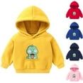 thumbnail image 1 of Jinhomg Unisex Boys Girls Sweatshirt Toddler Kids Cute Dinosaur Print Hoodies Fall Winter Long Sleeve Warm Tops Lightning Deals of Today Navy 110, 1 of 3