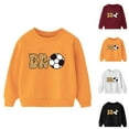 thumbnail image 1 of Jinhomg Unisex Boys Girls' Sweatshirts Cute Football Graphic Hoodies Fall Comfort Long Sleeve Crewneck Out Wear Top Orange 6 Years, 1 of 8