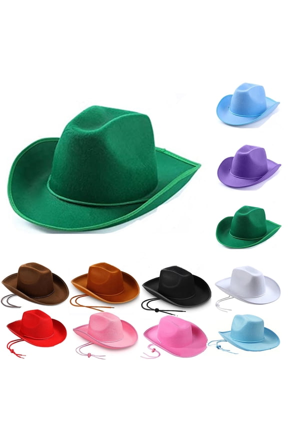 Unisex St Patricks Day Hats, Green Holiday Cowboy Cowgirl Hat 2025 Trendy Party Accessory Cosplay Costumes Womens and Mens Gifts Summer Saving Pink Free Size
