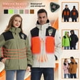 thumbnail image 1 of Jinhomg Unisex Winter Rain Jacket Thermal Cozy 4 Heated Zones Heating Coats Plus Size Detachable Hooded Puffer Coat Without Battery Summer Saving Black XXXL, 1 of 5