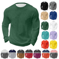 thumbnail image 1 of Jinhomg Long Sleeve Tee Shirts for Men Vintage Waffle Knit Crew Neck Tops Soft Breathable Thermal T-Shirt Streetwear, 1 of 6