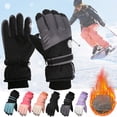 thumbnail image 1 of Jinhomg Winter Ski Gloves for Women Waterproof Cozy Fleece Lined Warm Gloves Cute Color Block Windproof Outdoor Hiking Cycling Gloves Winter Saving Blue Free Size, 1 of 7