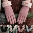 thumbnail image 1 of Jinhomg Winter Warm Touchscreen Gloves Women's Fleece Lined Texting Gloves Fuzzy Soft Winter Windproof Gloves Outdoor Hiking Wear Summer Saving Pink One Size, 1 of 7