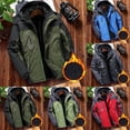 thumbnail image 1 of Jinhomg Winter Work Jackets for Men Water Resistant Ski Snow Jacket Warm Fleece Windproof Coat Parka Raincoats with Removable Hood Black,L, 1 of 7