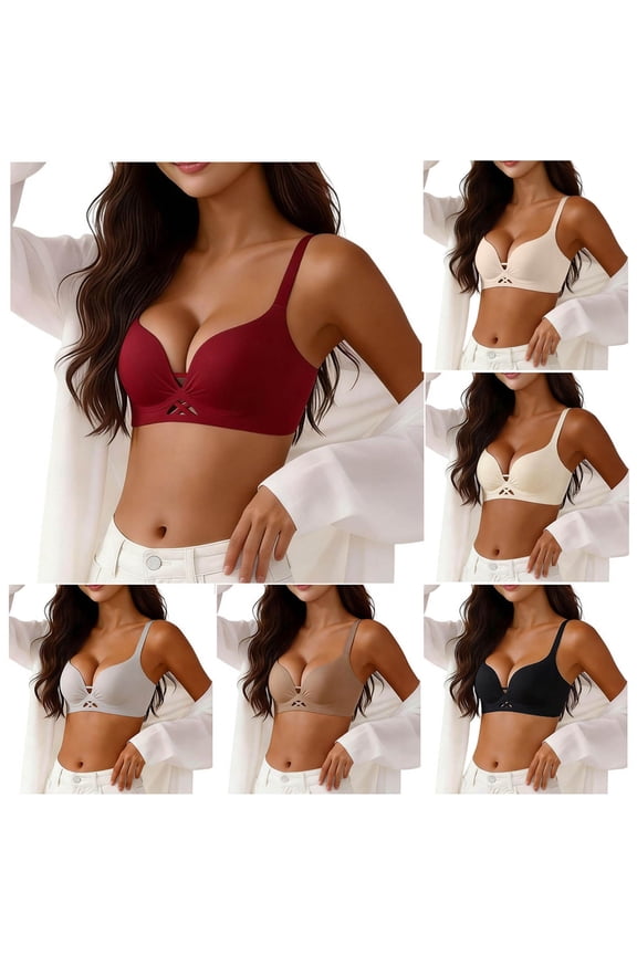 Wireless Bras for Women Easy Movement Home Comfort Wirefree Push-Up Bra No Print Pullover Style for All Day Daily Wear, Soft Cup Feel, for Comfortable Coverage Coffee S