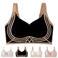 thumbnail image 1 of Jinhomg Wireless Soft Support Beauty Back Everyday Bras for Women Pull On Closure Solid Color for Daily Wear Lounge Sleep Seamless Comfort Support Pink XXL, 1 of 6