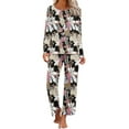 thumbnail image 1 of Jinhomg Women Cute Floral Pajamas 2 Piece Casual Sleepwear Outfits Comfy Long Sleeve Crew Neck Tops and Straight Leg Pants Set Fall Saving Pink M, 1 of 6