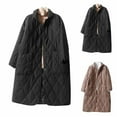 thumbnail image 1 of Jinhomg Women Long Quilted Coat Lightweight Comfy Button Down Hooded Puffer Coat Casual Warm Outerwear with Pockets 2025 Saving Khaki XL, 1 of 9