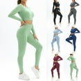 thumbnail image 1 of Jinhomg Women's 2 Piece Lounge Sets Casual Comfy Long Sleeve Seamless Knit Tops and Elastic Waist Pants Trendy Solid Gym Bodycon Outfits Black L, 1 of 7