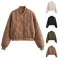 thumbnail image 1 of Jinhomg Women's 2024 Winter Puffer Coat Dressy Casual Solid Full-Zip Jacket Thermal Comfy Long Sleeve Outwear for Fall and Winter Winter Saving Black S, 1 of 4