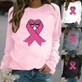 thumbnail image 1 of Jinhomg Women's Breast Cancer Tee Shirt Dressy Casual 3/4 Sleeve Pink Ribbon Graphic Sweatshirts Holiday Gift for Women Teen Girls Black S, 1 of 5
