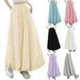 thumbnail image 1 of Jinhomg Women's Bubble Skirt Casual Elastic Waist Maxi Skirts 2025 Trendy A Line Long Skirt Teen Girls Cute Summer Y2K Street Wear Gray L, 1 of 5