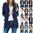 thumbnail image 1 of Jinhomg Women's Cardigan Sweaters Fall Spring Comfy Cable Knit Outerwear Oversized Comfy Long Sleeve Button Down Cardigans with Pockets 90 off Clearance Sale Black XXXL, 1 of 10