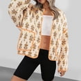 thumbnail image 1 of Jinhomg Women's Cropped Puffer Jacket Lightweight Floral Print Long Sleeve Cardigan Coat Fall Winter Comfy Open Front Quilted Jacket with Pocket Orange L, 1 of 7