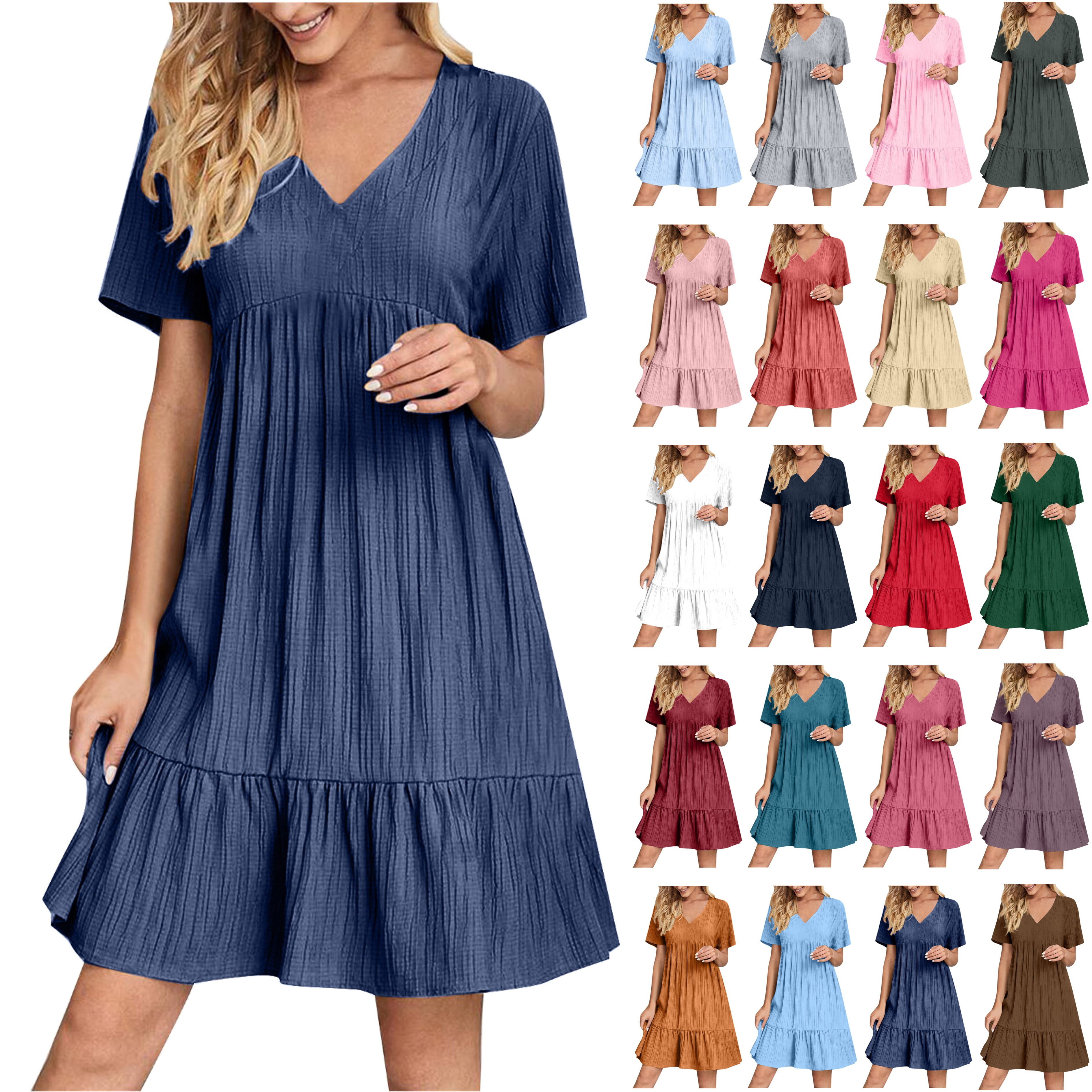 Jinhomg Women s Cute Summer Dresses Casual Short Sleeve V Neck T Shirt jinhomg-women-s-cute-summer-dresses-casual-short-sleeve-v-neck-t-shirt