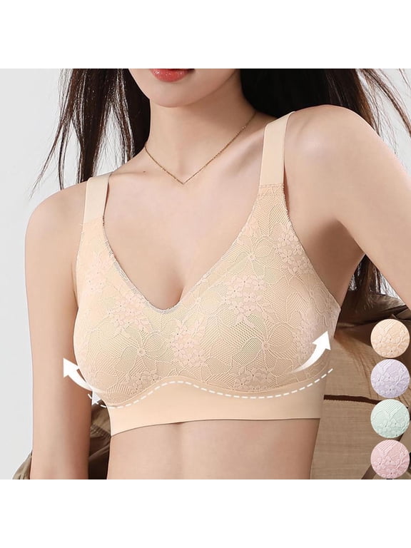 Women's Everyday Bras, Wireless Seamless Full Coverage Bra for daily, work and T-shirt wear, Pull-On Closure, Solid No Print, Lightly Padded Support Mint Green L