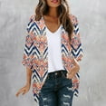 thumbnail image 1 of Jinhomg Women's Floral Print Cardigan Lightweight Comfy 3/4 Sleeve Chiffon Shirt 2025 Trendy Open Front Kimono Cardigans Casual Vacation Cover Up Tops Fall Saving Multicolor XXXXXL, 1 of 5