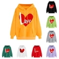 thumbnail image 1 of Jinhomg Women's Heart Print Sweatshirts Holiday Casual Kangaroo Pocket Drawstring Hoodies Fall Comfy Long Sleeve Hooded Sweatshirt Gray XL, 1 of 6