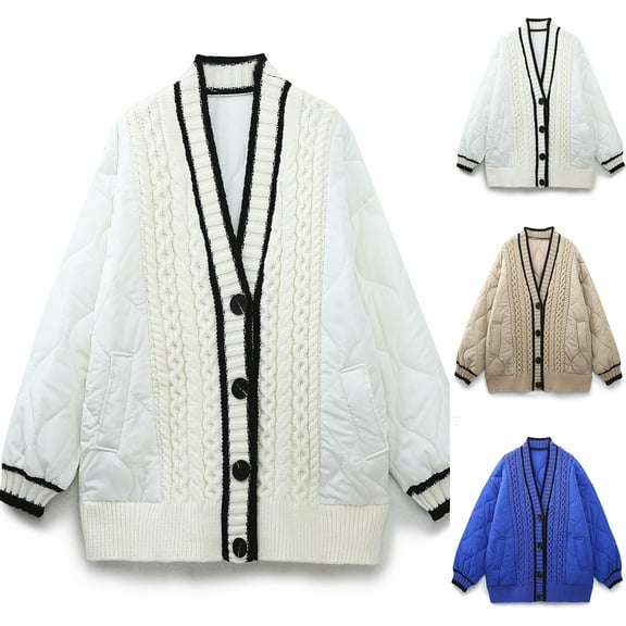 Jinhomg Women's Knit Sweater Jacket Lightweight Comfy Button Down V-Neck Coat Fall Winter Thermal Long Sleeve Outerwear with Pockets Prime 90 off Clearance Sale Khaki S