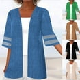 thumbnail image 1 of Jinhomg Women's Lightweight Cardigan Plus Size Comfy Half Sleeve Open Front Kimono Cardigans Casual Loose Cover Ups 2025 Flowy Beachwear 2025 Saving Blue XL, 1 of 6