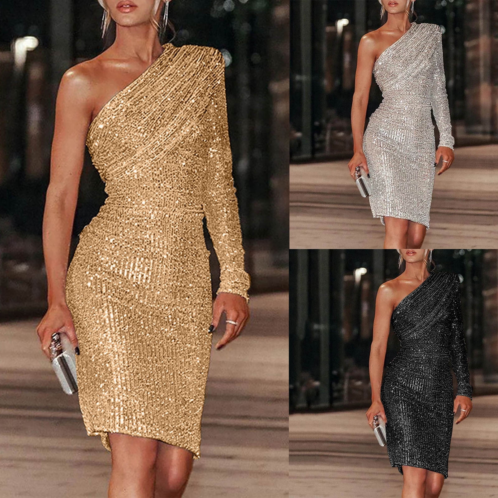 27% OFF] Sexy Off The Shoulder Long Sleeve Solid Color Bodycon Dress