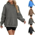 thumbnail image 1 of Jinhomg Women's Oversized Sweatshirts Loose Fit Comfy Long Sleeve Crew Neck Hoodies 2025 Trendy Y2K Teen Girls Boyfriend Pullover Tops Dark Gray XXXL, 1 of 6