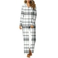 thumbnail image 1 of Jinhomg Women's Plaid Pajamas Sets 2 Piece Plus Size Comfy Fall Sleepwear Casual Long Sleeve Button Down Shirts and Straight Leg Pant Multicolor S, 1 of 4