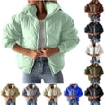 thumbnail image 1 of Jinhomg Women's Short Winter Coat Lightweight Comfy Full-Zip Quilted Coat Windproof Thermal Long Sleeve Puffer Jacket Green XL, 1 of 7